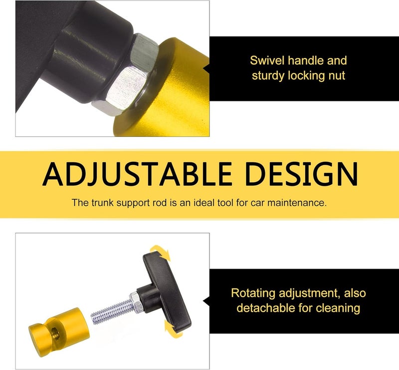 winterrock 2PCS Car Hood Prop Rods, Aluminum Alloy Engine Hood Support Rod Retainer, Portable Anti-Slip Anti-Pinch Vehicle Metal Hood Strut Clamp, Universal Snap-on Auto Support Lift Accessories(Gold) - Image 5